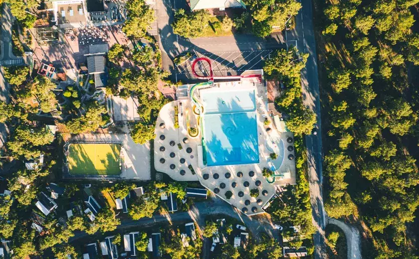 La magnifique vue aérienne du camping Siblu Villages Bonne Anse Plage 2
